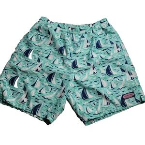 3752 Vineyard Vines Men's Swim Trunks Sailboats Medium